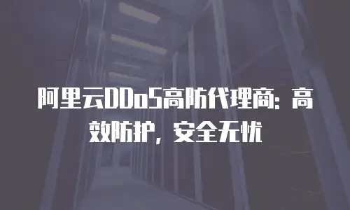 阿里云DDoS高防代理商: 高效防护, 安全无忧