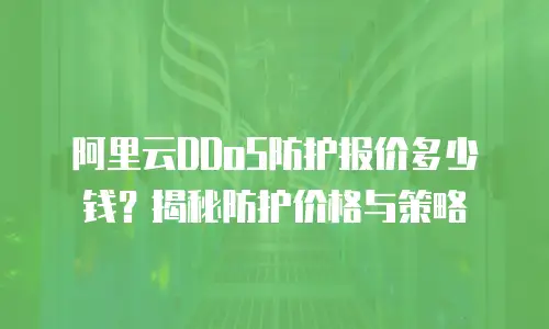 阿里云DDoS防护报价多少钱？揭秘防护价格与策略