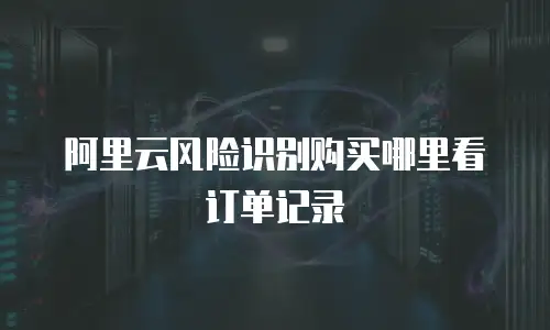 阿里云风险识别购买哪里看订单记录