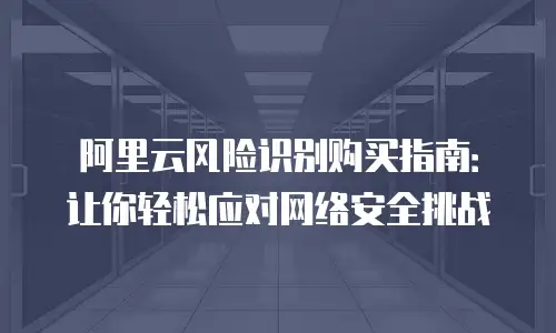 阿里云风险识别购买指南：让你轻松应对网络安全挑战