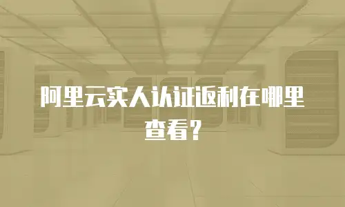 阿里云实人认证返利在哪里查看？