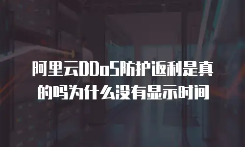 阿里云DDoS防护返利是真的吗为什么没有显示时间