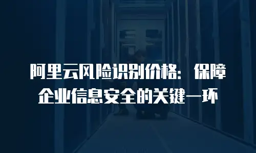 阿里云风险识别价格：保障企业信息安全的关键一环