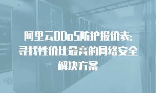 阿里云DDoS防护报价表：寻找性价比最高的网络安全解决方案