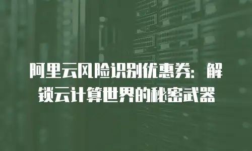 阿里云风险识别优惠券：解锁云计算世界的秘密武器