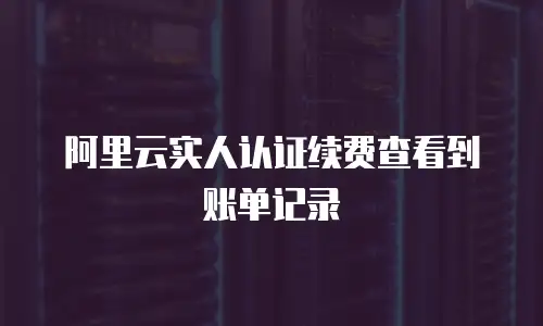 阿里云实人认证续费查看到账单记录