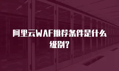 阿里云WAF推荐条件是什么级别？