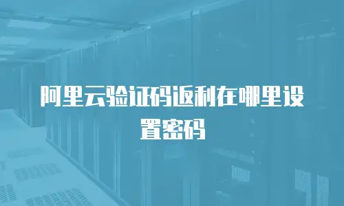 阿里云验证码返利在哪里设置密码