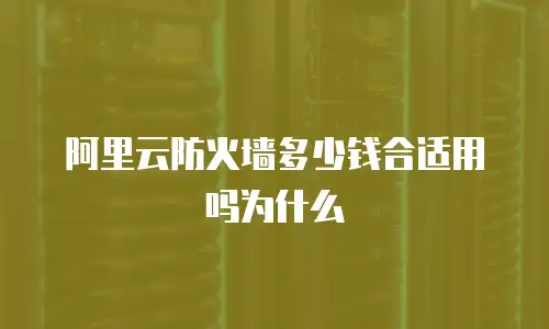 阿里云防火墙多少钱合适用吗为什么