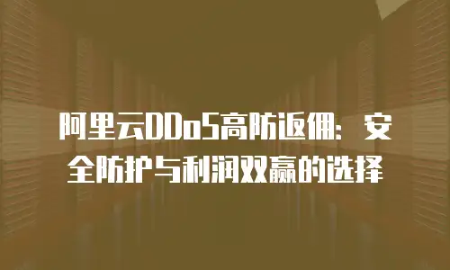 阿里云DDoS高防返佣：安全防护与利润双赢的选择