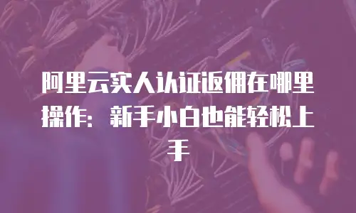 阿里云实人认证返佣在哪里操作：新手小白也能轻松上手