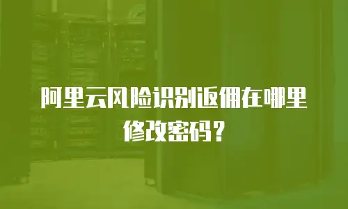 阿里云风险识别返佣在哪里修改密码？