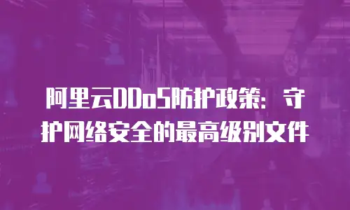 阿里云DDoS防护政策：守护网络安全的最高级别文件