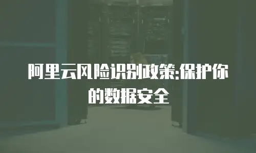 阿里云风险识别政策:保护你的数据安全