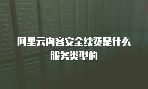 阿里云内容安全续费是什么服务类型的