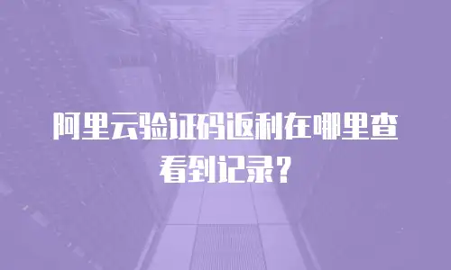 阿里云验证码返利在哪里查看到记录？