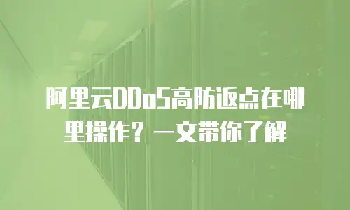 阿里云DDoS高防返点在哪里操作？一文带你了解