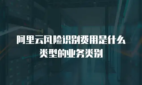 阿里云风险识别费用是什么类型的业务类别