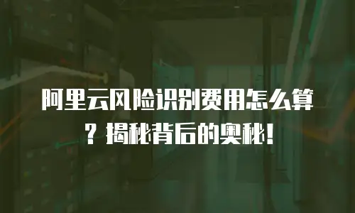 阿里云风险识别费用怎么算？揭秘背后的奥秘！