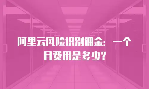 阿里云风险识别佣金：一个月费用是多少？