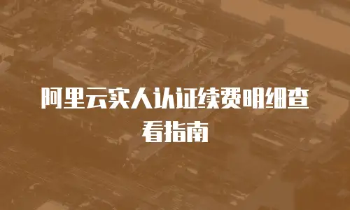 阿里云实人认证续费明细查看指南