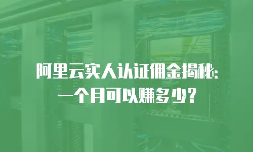 阿里云实人认证佣金揭秘：一个月可以赚多少？