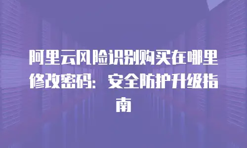 阿里云风险识别购买在哪里修改密码：安全防护升级指南
