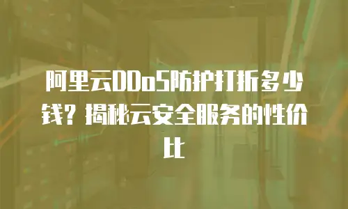 阿里云DDoS防护打折多少钱？揭秘云安全服务的性价比