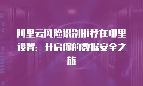 阿里云风险识别推荐在哪里设置：开启你的数据安全之旅