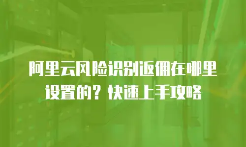 阿里云风险识别返佣在哪里设置的？快速上手攻略