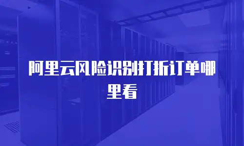 阿里云风险识别打折订单哪里看