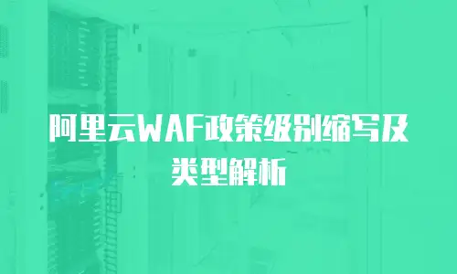 阿里云WAF政策级别缩写及类型解析