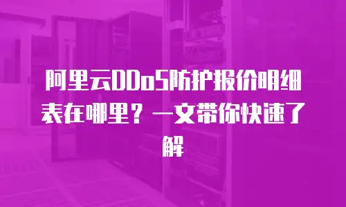 阿里云DDoS防护报价明细表在哪里？一文带你快速了解