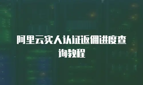 阿里云实人认证返佣进度查询教程