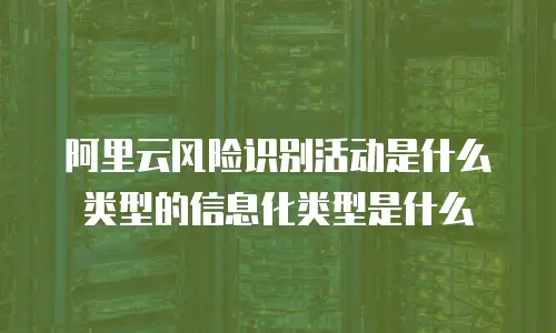 阿里云风险识别活动是什么类型的信息化类型是什么