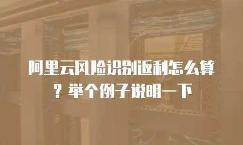 阿里云风险识别返利怎么算？举个例子说明一下