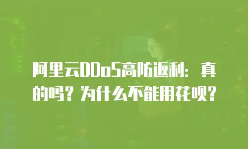 阿里云DDoS高防返利：真的吗？为什么不能用花呗？