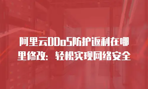 阿里云DDoS防护返利在哪里修改：轻松实现网络安全