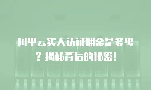 阿里云实人认证佣金是多少？揭秘背后的秘密！