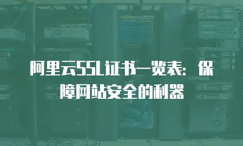 阿里云SSL证书一览表：保障网站安全的利器