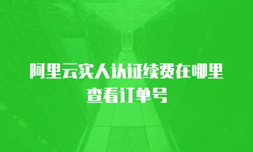 阿里云实人认证续费在哪里查看订单号