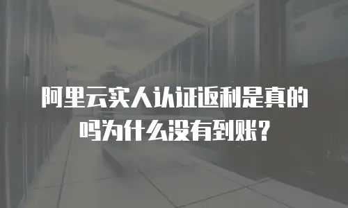 阿里云实人认证返利是真的吗为什么没有到账？