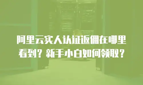 阿里云实人认证返佣在哪里看到？新手小白如何领取？