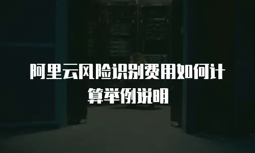 阿里云风险识别费用如何计算举例说明
