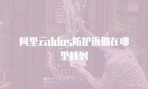阿里云ddos防护返佣在哪里找到