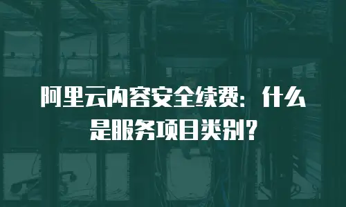 阿里云内容安全续费：什么是服务项目类别？