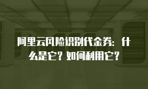 阿里云风险识别代金券：什么是它？如何利用它？