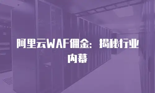 阿里云WAF佣金：揭秘行业内幕