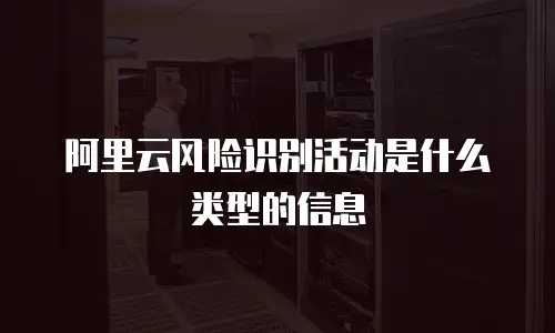 阿里云风险识别活动是什么类型的信息