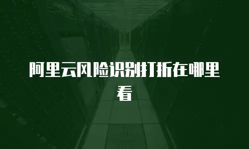 阿里云风险识别打折在哪里看